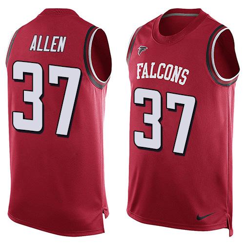  Falcons #37 Ricardo Allen Red Team Color Men's Stitched NFL Limited Tank Top Jersey